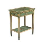A GREEN AND CREAM PAINTED SIDE TABLE IN FRENCH STYLE, 20TH CENTURY