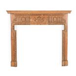 A VICTORIAN PINE CARVED CHIMNEY PIECE OR FIRE SURROUND, 19TH CENTURY