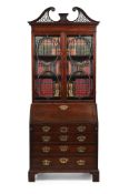 A MAHOGANY BUREAU-CABINET, LATE 18TH CENTURY AND LATER