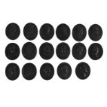 A SELECTION OF BLACK BASALT PLAQUES OF POETS, ARTISTS, WRITERS, SECOND HALF 18TH CENTURY