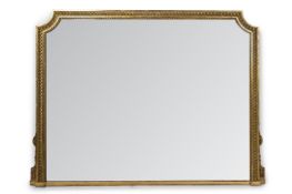 A LARGE VICTORIAN GILTWOOD AND GESSO OVERMANTEL MIRROR, CIRCA 1860
