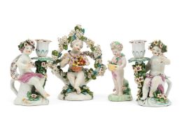 A PAIR OF DERBY CHAMBER CANDLESTICKS, CIRCA 1765