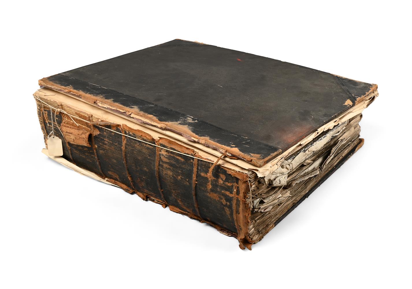 Ɵ A LARGE BOUND VOLUME OF TEXTILE DOCUMENT SAMPLES DATED 1902