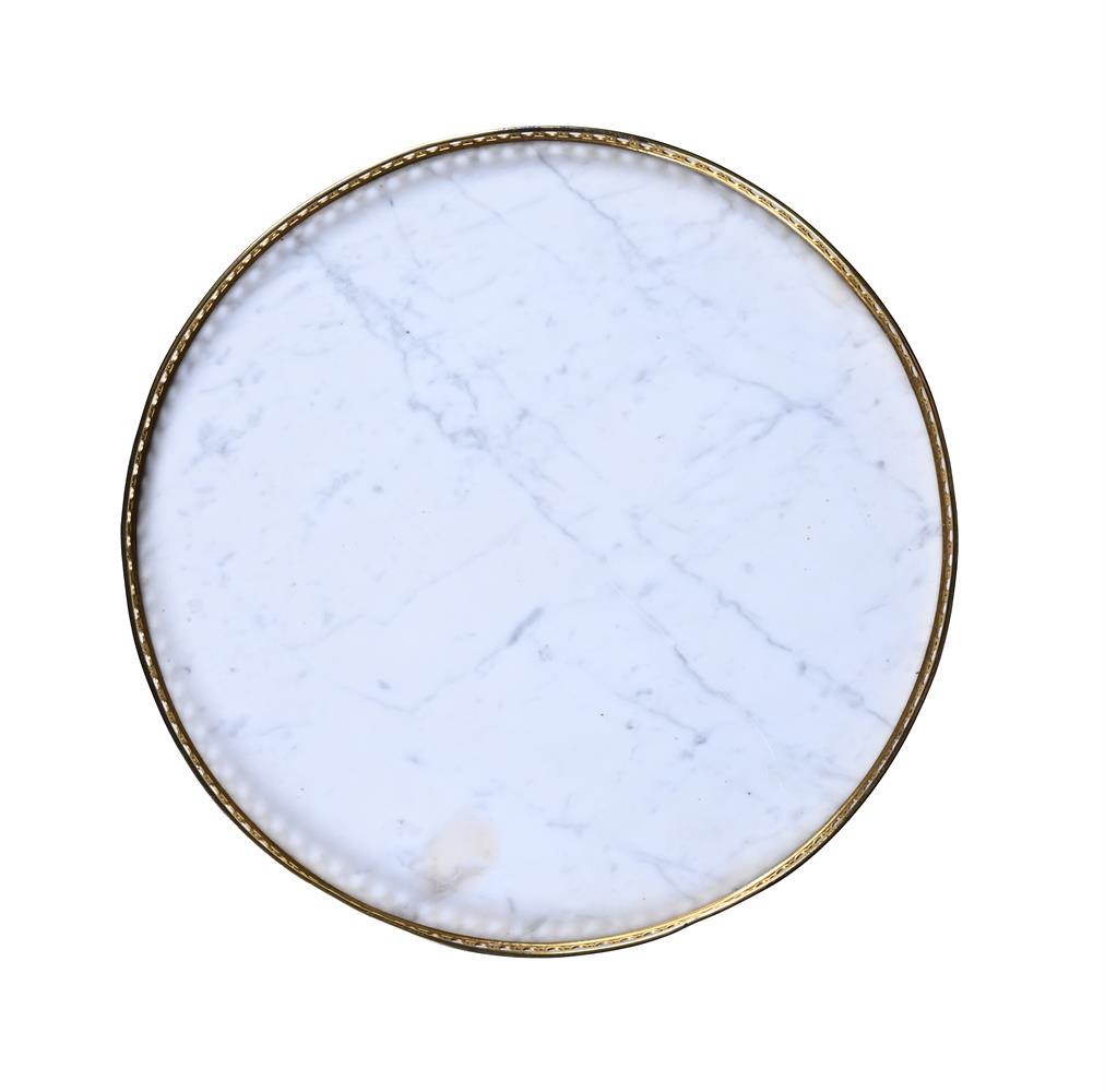 Y A KINGWOOD, PARQUETRY AND MARBLE INSET GUERIDON OR OCCASIONAL TABLE, 20TH CENTURY - Image 3 of 3