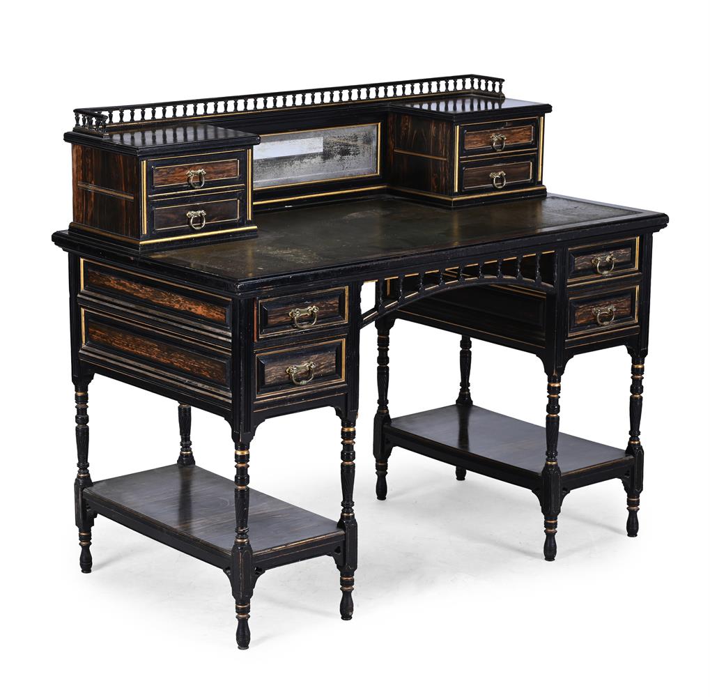 Y AN AESTHETIC MOVEMENT EBONISED AND PARCEL GILT DESK, BY GILLOW & CO, LATE 19TH CENTURY