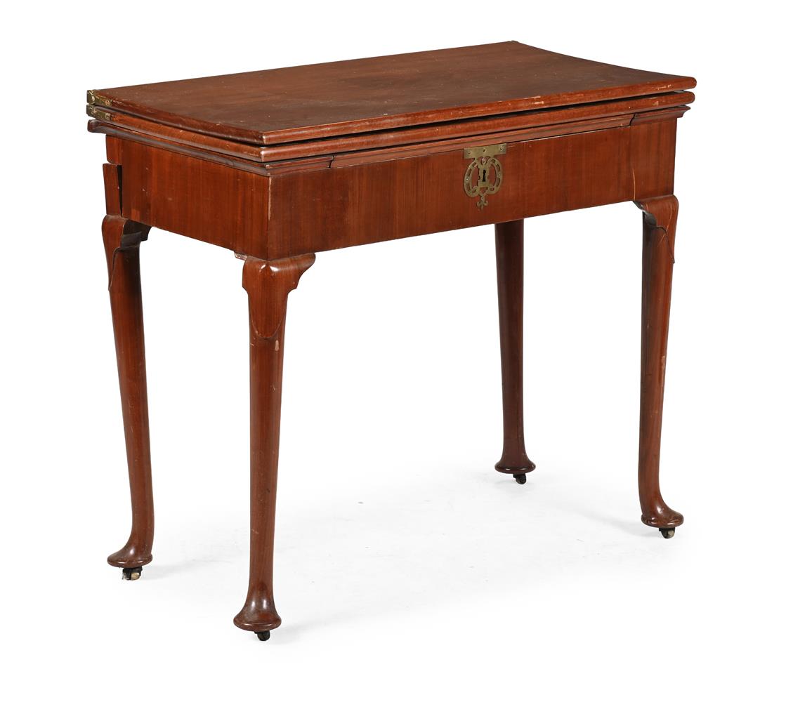 A GEORGE II MAHOGANY TRIPLE-FOLDING GAMES TABLE, MID 18TH CENTURY - Image 2 of 4