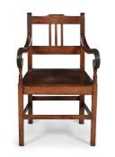 A GEORGE III PROVINCIAL OAK AND ELM ARMCHAIR, PROBABLY EAST ANGLIA, CIRCA 1800
