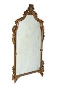 A CARVED GILTWOOD MIRROR, ITALIAN, 19TH CENTURY