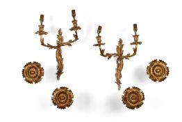 A PAIR OF ORMOLU WALL APPLIQUES, IN LOUIS XV STYLE, 20TH CENTURY