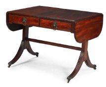 A LATE GEORGE III MAHOGANY SOFA TABLE, CIRCA 1810