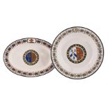 A TURNER'S CREAMWARE CRESTED AND ARMORIAL OVAL DISH OR STAND, CIRCA 1770