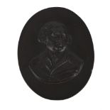 A STAFFORDSHIRE BLACK BASALT PORTRAIT BUST OF CHARLES JAMES FOX, LATE 18TH OR EARLY 19TH CENTURY