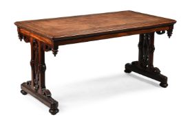 A MAHOGANY LEATHER INSET LIBRARY TABLE, CIRCA 1830