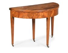 A GEORGE III YEW WOOD FOLDING TEA TABLELATE 18TH OR EARLY 19TH CENTURY