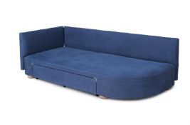 A BLUE DAYBED BY GUY GOODFELLOW, OF RECENT MANUFACTURE