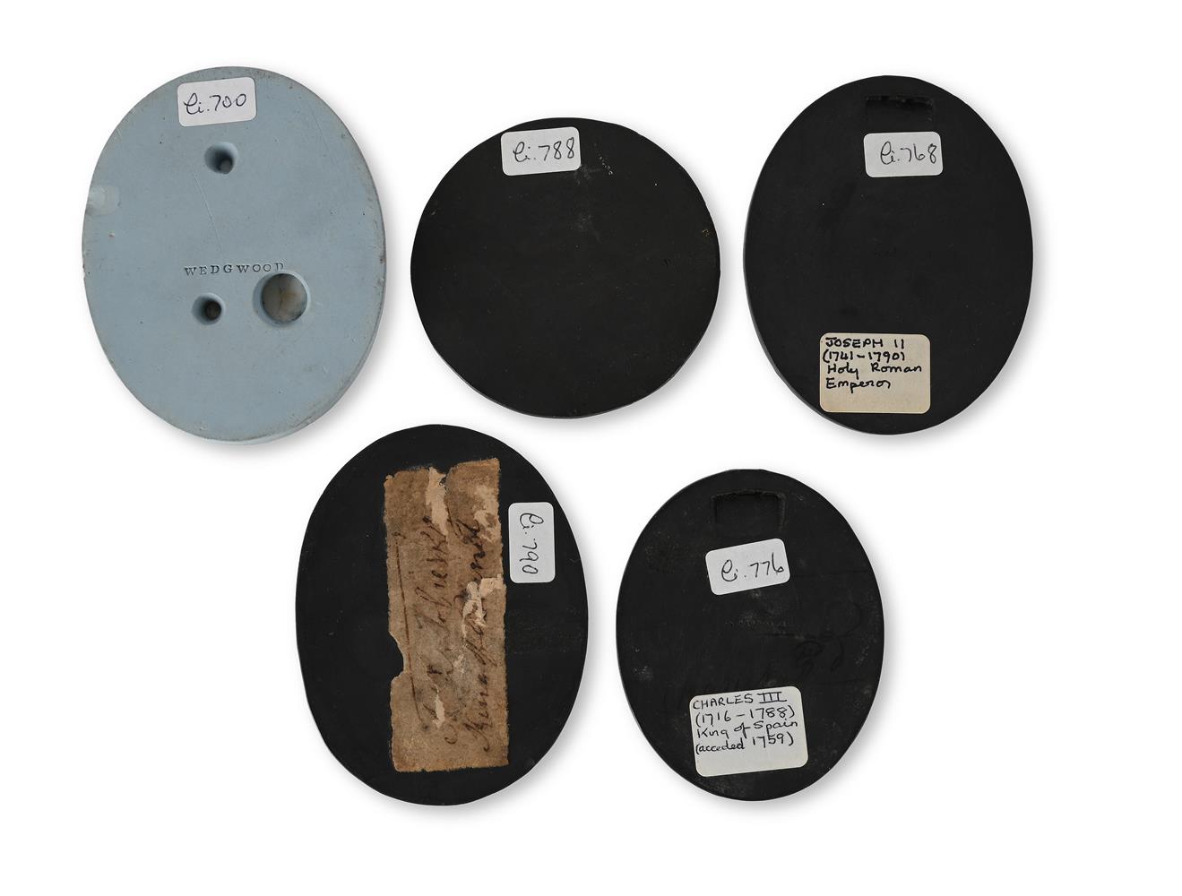 A SELECTION OF WEDGWOOD AND STAFFORDSHIRE DRY-BODIED STONEWARE PORTRAIT MEDALLIONS, 18TH CENTURY - Image 2 of 2