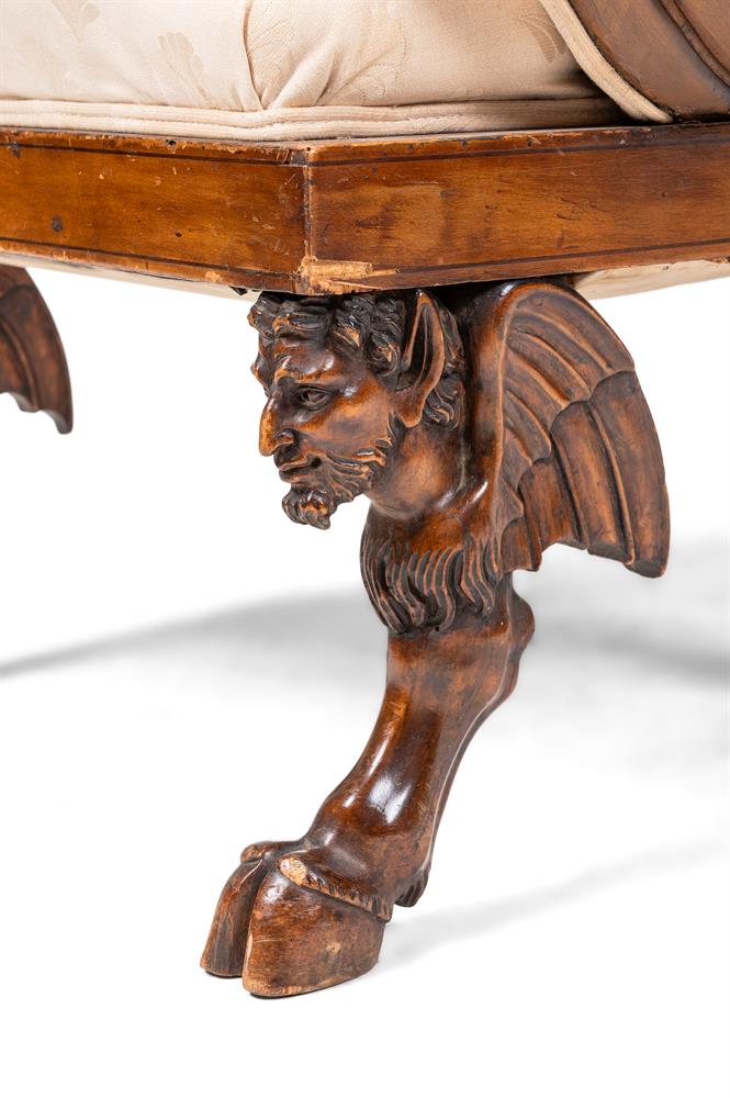 AN UNUSUAL CHERRYWOOD 'KLISMOS' ARMCHAIR, INCORPORATING 19TH AND 20TH CENTURY ELEMENTS - Image 3 of 4