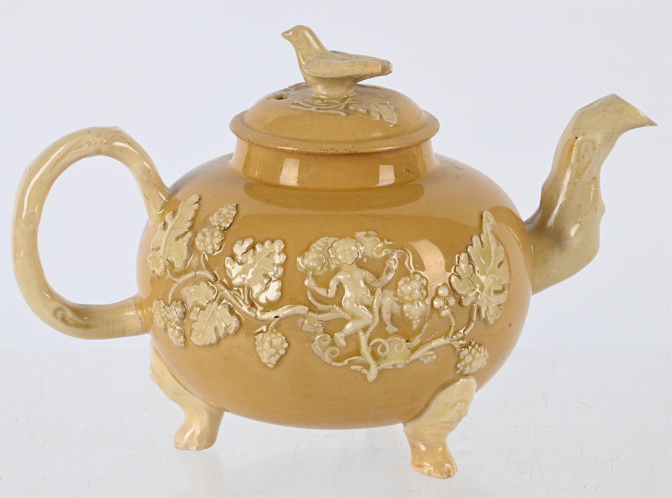 A STAFFORDSHIRE POTTERY TEAPOT AND COVER, ATTRIBUTED TO HUMPREY PALMER, CIRCA 1755-1760 - Image 2 of 5