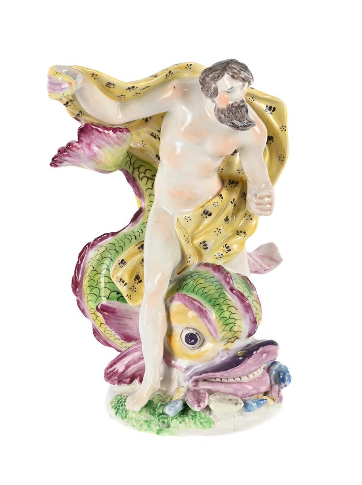 A BOW PORCELAIN MODEL OF NEPTUNE, CIRCA 1760