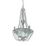 A SILVER PLATED AND CUT GLASS CHANDELIER, BY F & C OSLER, LATE 19TH OR EARLY 20TH CENTURY