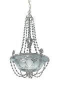 A SILVER PLATED AND CUT GLASS CHANDELIER, BY F & C OSLER, LATE 19TH OR EARLY 20TH CENTURY