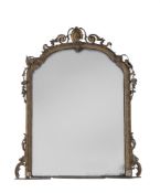 A VICTORIAN GILTWOOD AND COMPOSITION WALL MIRROR, SECOND HALF 19TH CENTURY