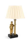 A GILT BRONZE FIGURAL LAMP, LATE 19TH CENTURY