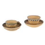 A WEDGWOOD CANEWARE TEA CUP AND SAUCER, CIRCA 1790