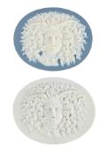 A WEDGWOOD & BENTLEY BLUE-DIP JASPER OVAL PLAQUE OF MEDUSA, CIRCA 1769-80