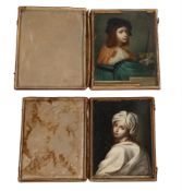 Y TWO ITALIAN MINATURES, WATERCOLOUR ON IVORY, EARLY 19TH CENTURY