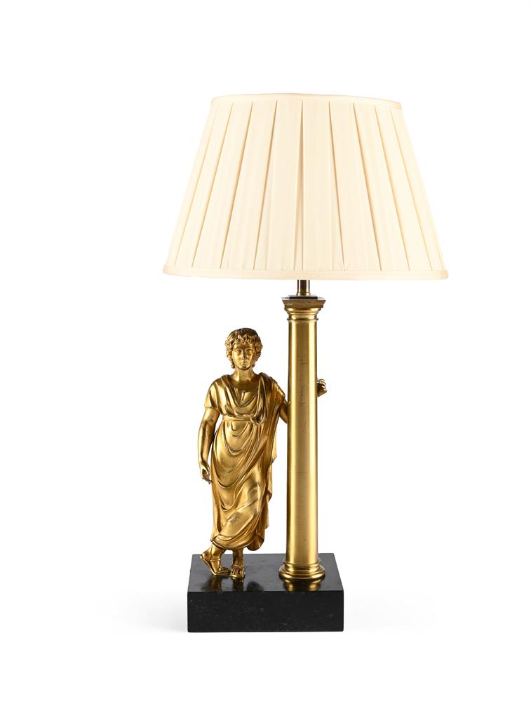 A GILT BRONZE FIGURAL LAMP, LATE 19TH CENTURY - Image 2 of 3