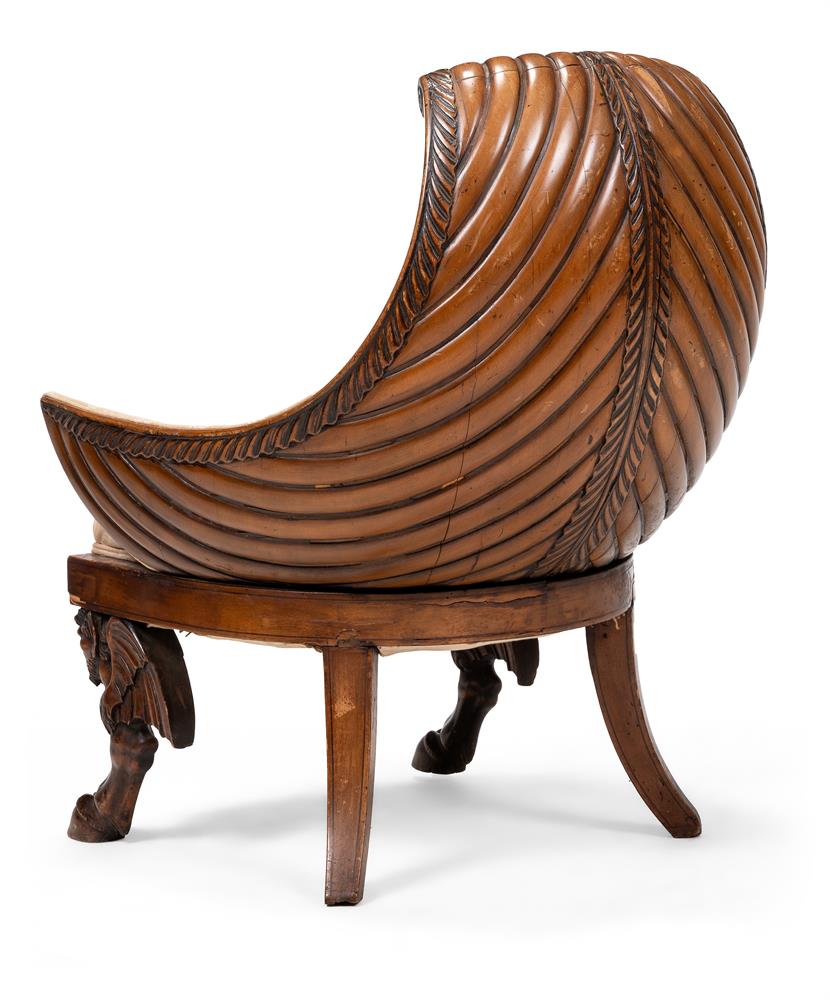 AN UNUSUAL CHERRYWOOD 'KLISMOS' ARMCHAIR, INCORPORATING 19TH AND 20TH CENTURY ELEMENTS - Image 4 of 4