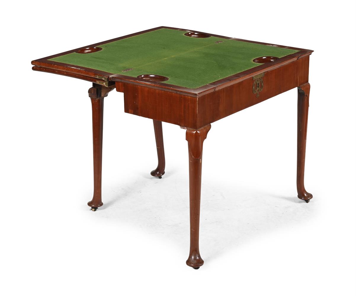 A GEORGE II MAHOGANY TRIPLE-FOLDING GAMES TABLE, MID 18TH CENTURY - Image 4 of 4