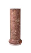 A SCAGLIOLA COLUMN PEDESTAL, 19TH CENTURY
