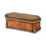 Y A ROSEWOOD, BRASS MOUNTED AND IVORY INLAID GLOVE BOX, NAPOLEAN III, 19TH CENTURY