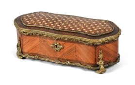 Y A ROSEWOOD, BRASS MOUNTED AND IVORY INLAID GLOVE BOX, NAPOLEAN III, 19TH CENTURY