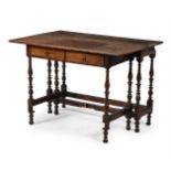 A WALNUT SIDE TABLE, CONSTRUCTED OF EARLY 18TH CENTURY AND LATER ELEMENTS