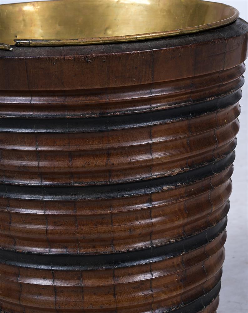 A MATCHED PAIR OF CHERRYWOOD AND BRASS TEA BUCKETS, 19TH CENTURY - Image 3 of 4