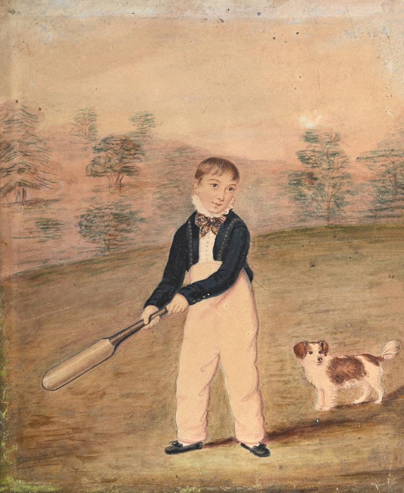 BRITISH SCHOOL (19TH CENTURY), A PORTRAIT OF A BOY CRICKETER; TOGETHER WITH TWO OTHERS (3) - Image 2 of 6