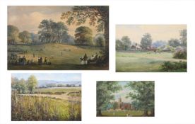 ENGLISH SCHOOL (19TH CENTURY), CRICKET IN A WOODED PARK