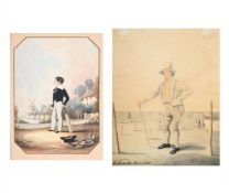 ENGLISH SCHOOL (19TH CENTURY), PORTRAIT OF A BOY WITH CRICKET BAT; AND ANOTHER (2)