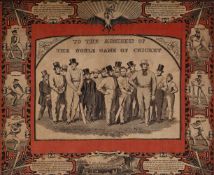A COMMEMORATIVE HANDKERCHIEF, 'TO THE ADMIRERS OF THE NOBLE GAME OF CRICKET'