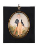 BRITISH SCHOOL (19TH CENTURY), PORTRAIT MINIATURE OF A BOY CRICKETER