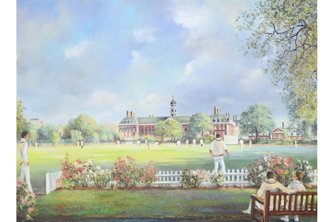 ENGLISH SCHOOL (20TH CENTURY), CRICKET AT BURTON COURT - Image 1 of 3