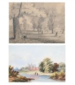 CIRCLE OF WILLIAM EVANS OF ETON (1798-1877), CRICKET AT ETON; AND ANOTHER (2)