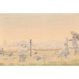 λ FRANKLIN WHITE (AUSTRALIAN 1892-1975)CRICKET MATCH AT SHIPBOURNE