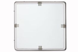 A BRASS FRAMED SQUARE MIRROR, DESIGN ATTRIBUTED TO GIO PONTI