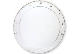 A CIRCULAR BEVELLED GLASS MIRROR, SECOND HALF 20TH CENTURY