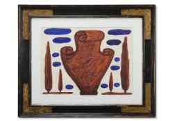 λ GAVIN CHILCOTT (NEW ZEALAND B.1950), LETTER POT AND LANDSCAPE
