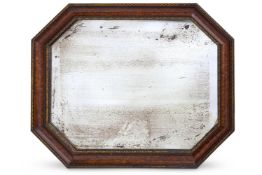 A PARCEL-GILT EBONISED AND GRAINED OCTAGONAL MIRROR, LATE 19TH/EARLY 20TH CENTURY